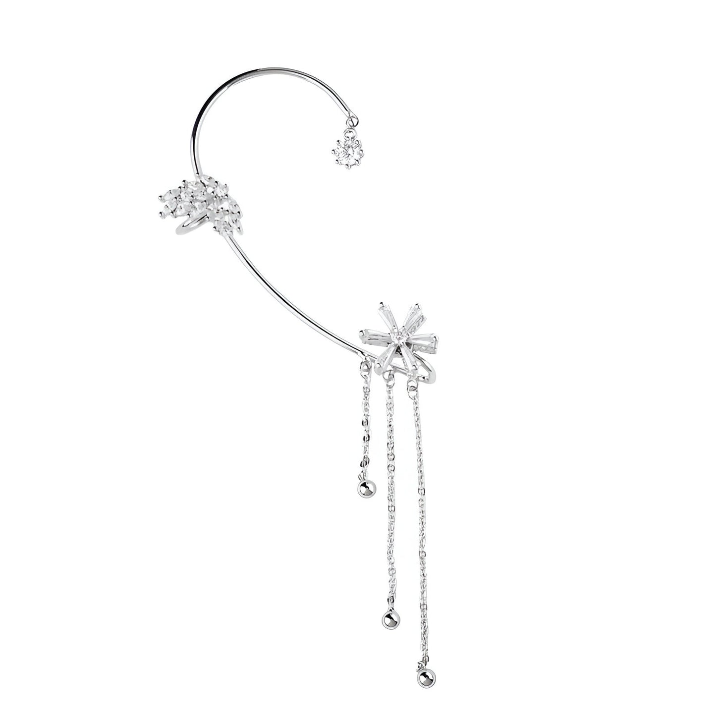 Pendientes de borlas florales rotativos