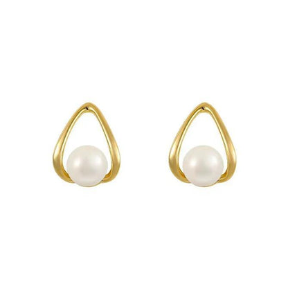 Teardrop Pearl Stud Earrings