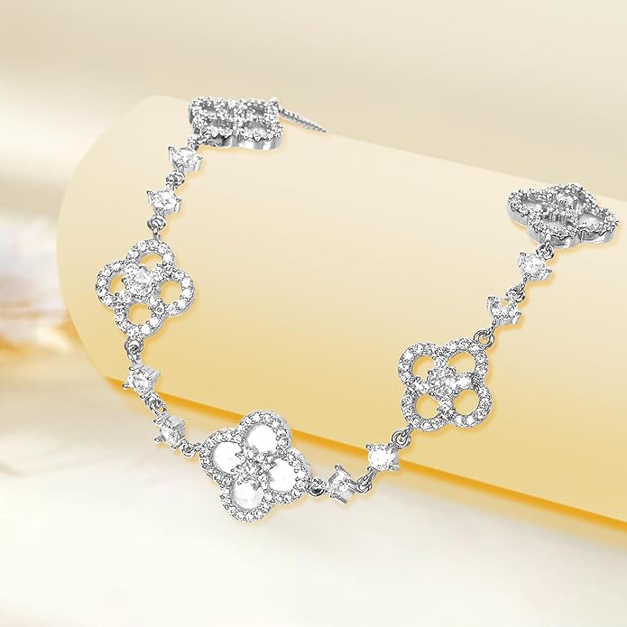 Sakura Cleef Bracelet product render showing floral design details
