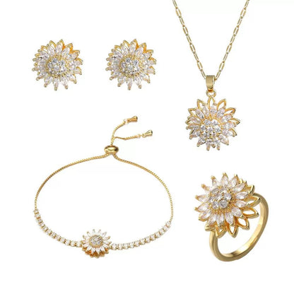 Conjunto de Joyas Estado de Girasol – Diseño Giratorio