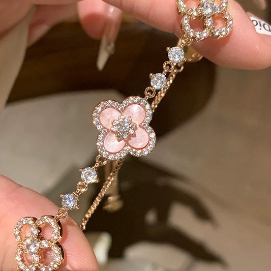 Digital illustration of Sakura Cleef Bracelet highlighting cherry blossom motifs